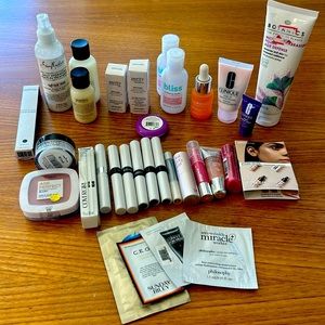 Mixed lot of skin care and samples from Philosophy, Clinique, RevitaLash & more